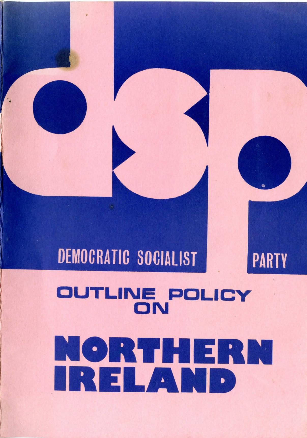 Front cover of DSP Outline Poiicy on Northern Ireland