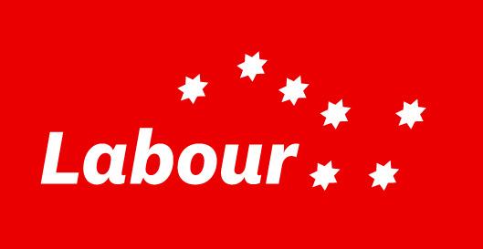 The logo of Labour: a white starry plough on a red background.